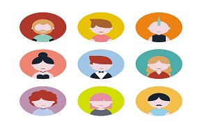 9  colorful Figure portrait vector